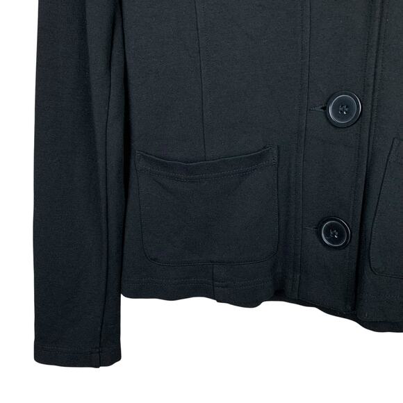 Tonia Debellis Jacket Sweatshirt Blazer Black Button Front Pockets Women's S - Picture 4 of 6